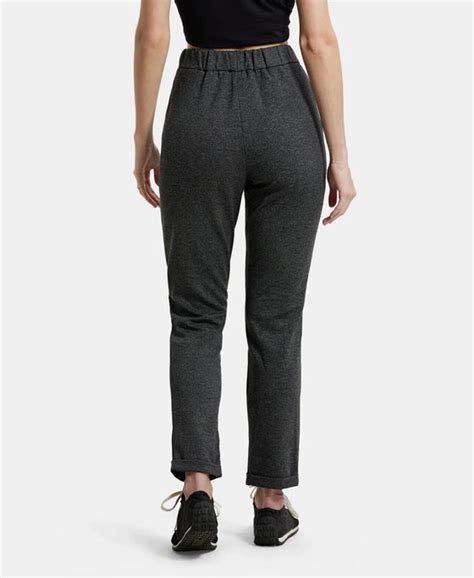 Buy Rayon Polyester Elastane Slim Fit All Day Pants with Side Pockets ...