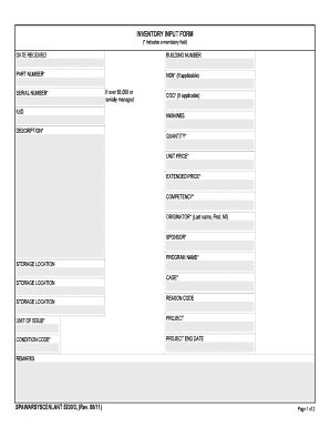 Fillable Online INVENTORY INPUT FORM - Naval Forms Online Fax Email ...