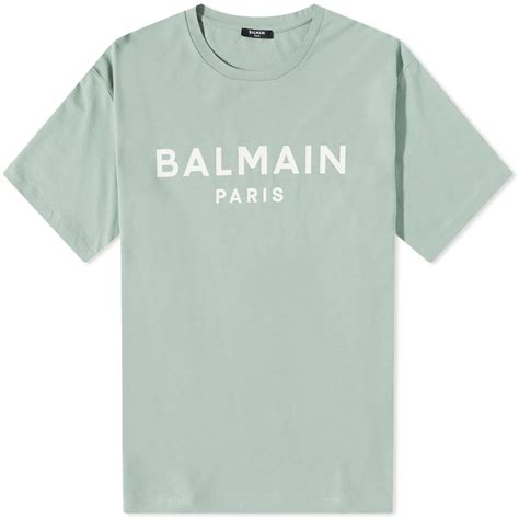 Balmain Paris Logo T-Shirt Jade & Natural | END. (HK)
