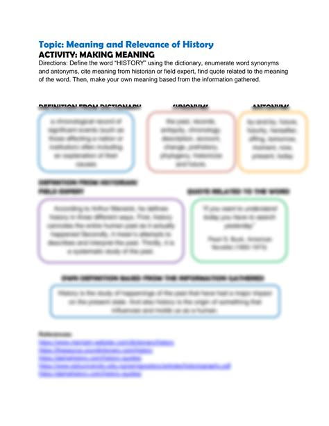 SOLUTION: Meaning and relevance of history - Studypool