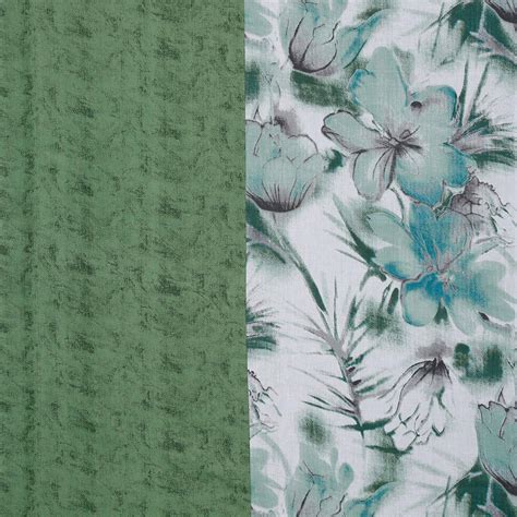 Buy SWAYAM Sea Breeze Blossom 160TC Cotton Botanical Queen Bedsheet Set ...