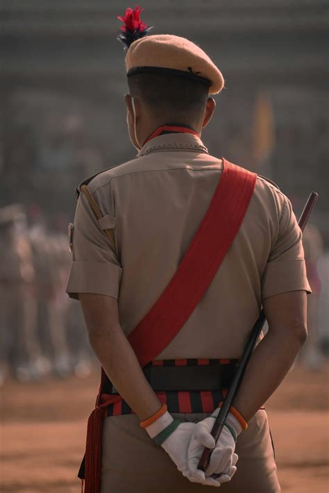 Indian police officer uniform back view