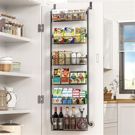 GONGQIN Over The Door Pantry Organizer, 6-Tier Pantry Door Organizers ...