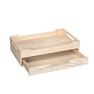 Utopia Choice Wooden Serving Tray with Drawer | Storage Multi-Utility ...