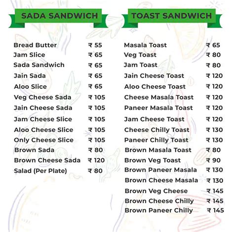 Menu of Lucky Sandwich & Pizza Corner, Vile Parle West, Mumbai