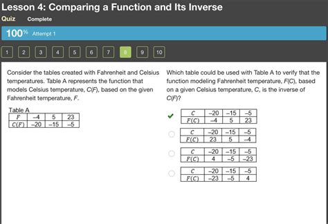Consider the tables created with Fahrenheit and Celsius temperatures. Table A represents the ...