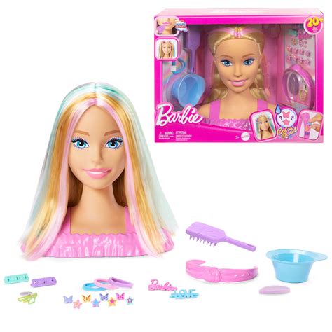 Free Shipping! Barbie Styling Head Blonde Hair with 20+ Accessories ...