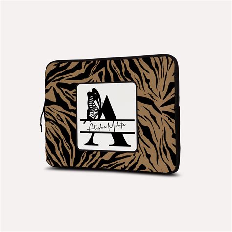 Laptop Sleeve - Zebra Print with Initials | TPC Gifts