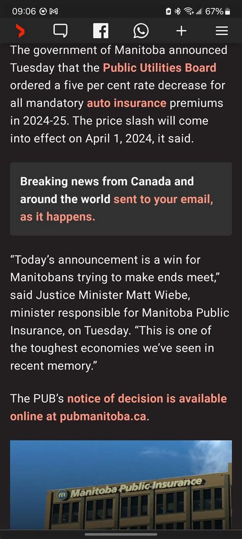 MPI 5% insurance rate reduction : r/Manitoba