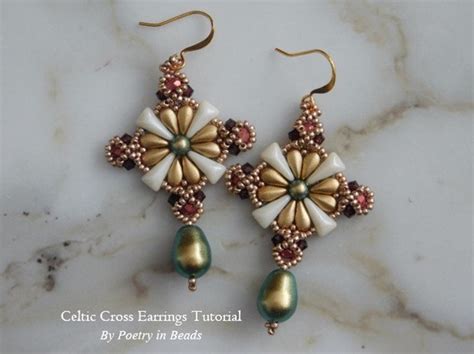Beaded Cross Earring Tutorial 的图像结果
