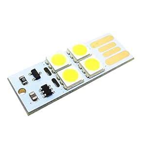 PRAV® Lamp Keychain Bulb Card White Pocket Mini USB Touch Switch 4LED ...