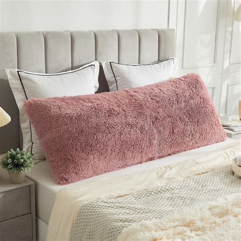 "LIFEREVO Ultra Soft Plush Faux Fur Body Pillow Cover, 20""x54 ...