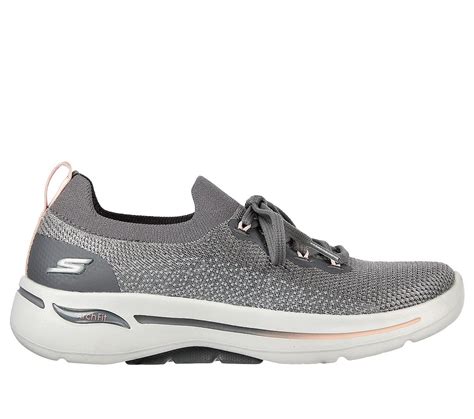 Skechers Grey/Pink Go Walk-Arch-Fit-C Women Lace Up Shoes - Style ID ...