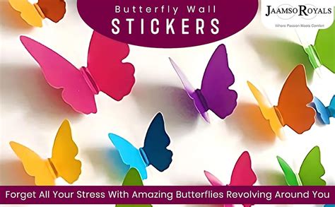 JAAMSO ROYALS Multicolour 3D Butterfly Stickers for Wall, Butterfly ...