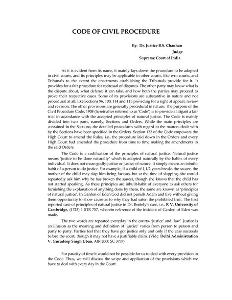code of civil procedure - CODE OF CIVIL PROCEDURE By: Dr. Justice B ...