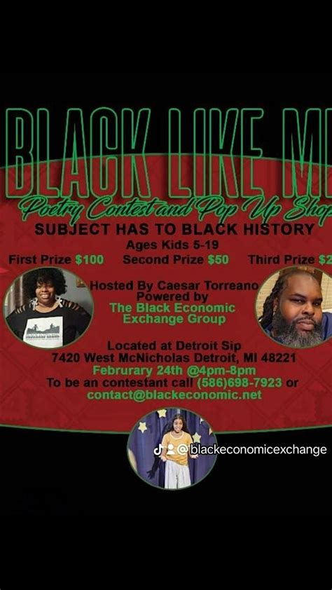 Black Like Me youth poetry and Pop Up shop, Detroit Sip, 24 February ...