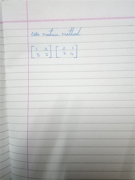 Matrix method how to solve this?? - Brainly.in