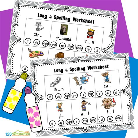 Free Printable Long a Vowel Worksheet Activity