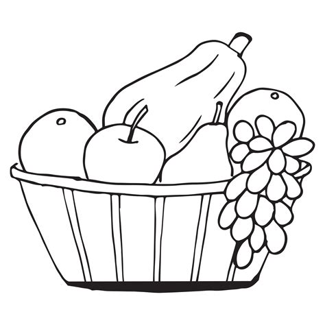 Fruit Basket Coloring Pages Printable