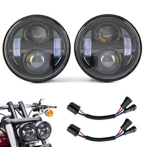 Buy SKTYANTS 4.65" Dual LED Headlights Kit Hi/Lo Light Beam with H4 to ...