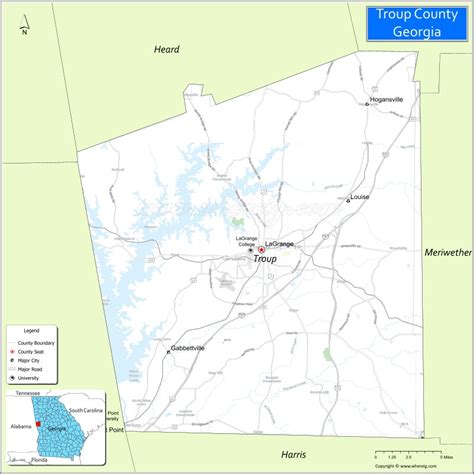 Map of Troup County, Georgia - Where is Located, Cities, Population ...