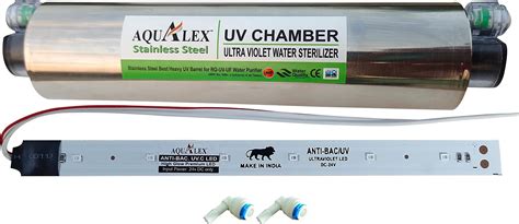 Aqualex, Pokar RO, Pure 304 SS (Stainless Steel) UV Chamber (Barrel) 10 ...