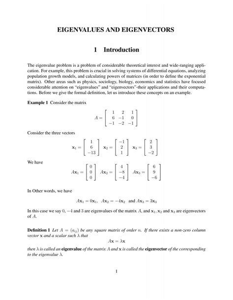 Eigenvalue and Eigenvector