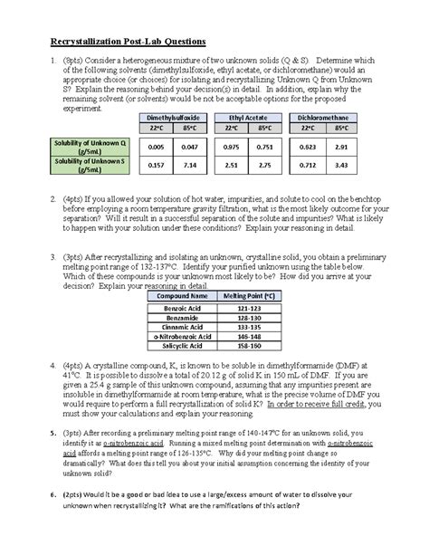 Recrystallization Lab Question 的图像结果