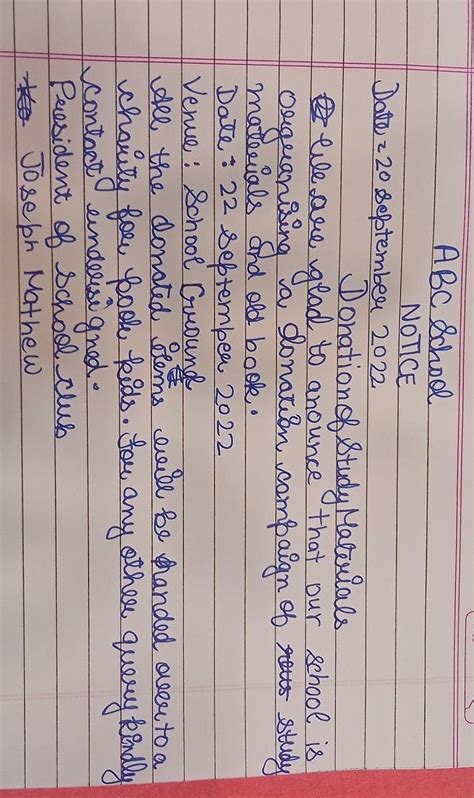 you are joseph mathew a president of the school club. the club is ...