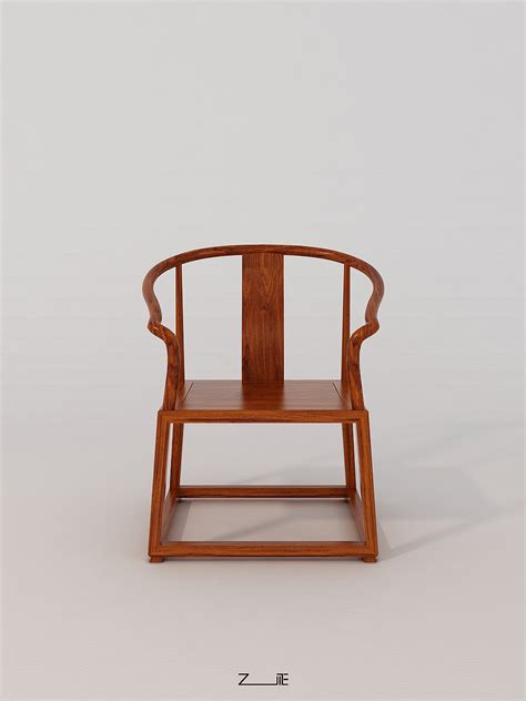 亿品家居 新中式休闲椅北美黑胡桃木圈椅_设计素材库免费下载-美间设计