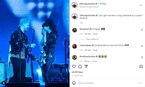 Jack White ties knot with girlfriend Olivia Jean on stage at Detroit ...