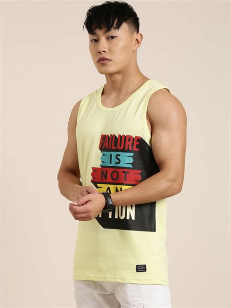 Yellow Printed Crew Neck Tank Top – JOVEN