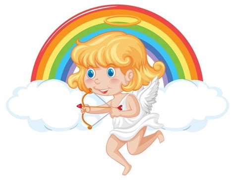 Engel meisje met pijl en boog stripfiguur | Gratis Vector