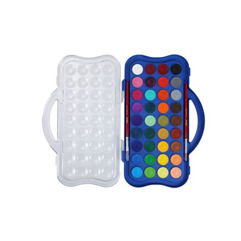 Doms Aqua Non-Toxic 36 Assorted Shades 23mm Water Colour Cake Set with ...