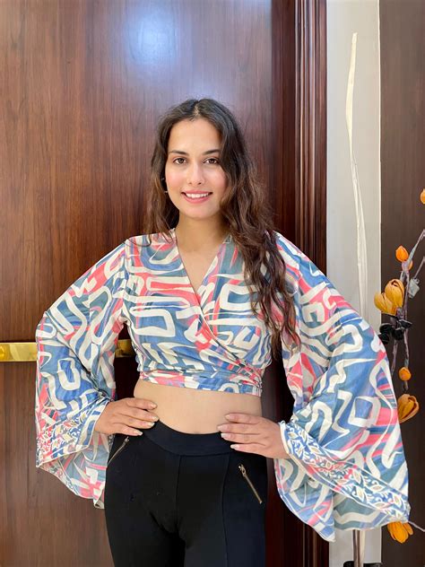 Boho Printed Wrap Top -Pink Ash (TOP ONLY)
