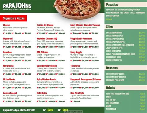 Papa Johns Menu 2026 (Prices, Specials, Deals & Nutrition)