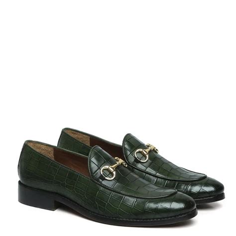 Croco Deep Cut Horse-bit Buckled Leather Dark Brown Loafer – Nobles walk