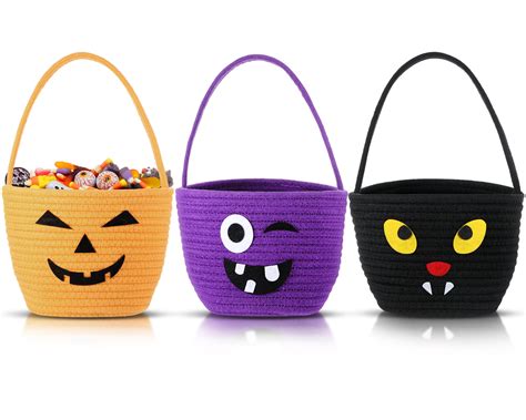 Amazon.com: Teenyyou Halloween Trick or Treat Basket with Handle Cute ...
