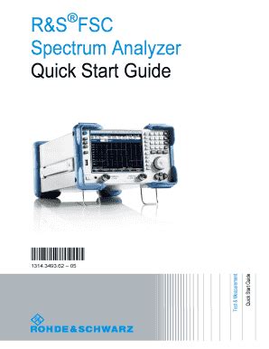 Fillable Online R&S FSC Quick Start Guide - Rohde & Schwarz Fax Email ...