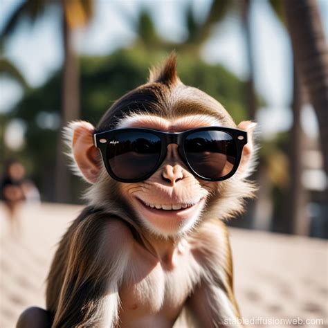 Monkey With Black Glasses