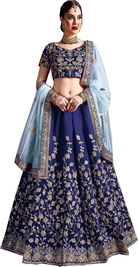 indian ready to wear silk flared bridal lehenga India | Ubuy