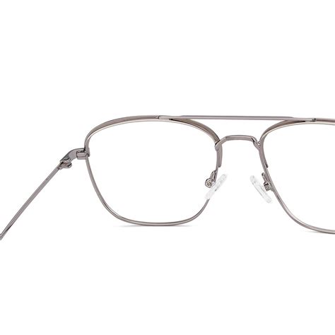 Buy Blue Block Zero Power Screen Glasses : Silver Full Rim Aviator ...