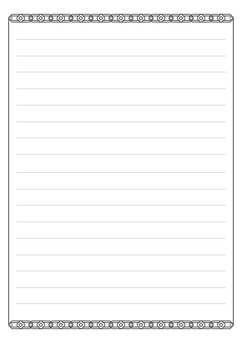 Decorative Printable Lined Paper With Border - Printable Word Searches