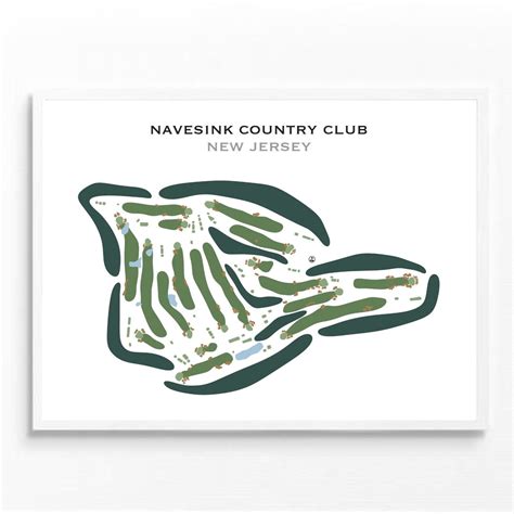 Navesink Country Club, NJ | Golf Course Map, Golf Map, Golfer Gift for ...