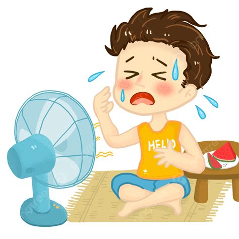 Men Who Sweat And Blow Fans In Summer, Summer Heat, Summer, Sweat PNG ...