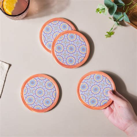 Lavender Ceramic Coaster Set of 4 Online - Premium Coaster | Nestasia