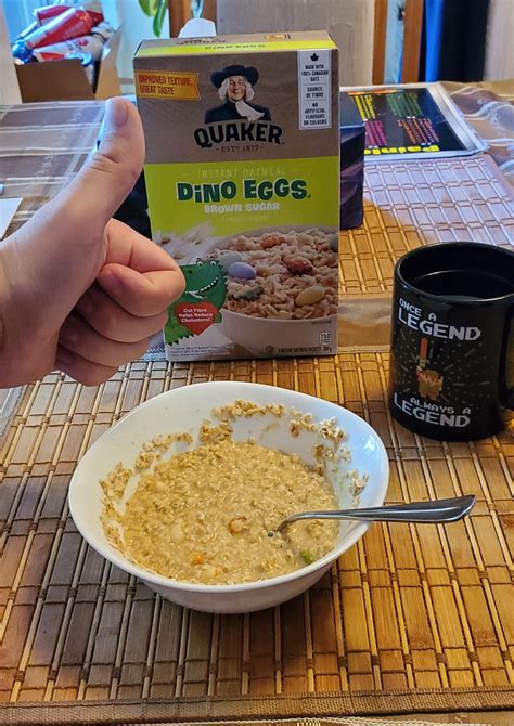 I relived some childhood memories today. Quaker Dino Eggs oatmeal. : r ...