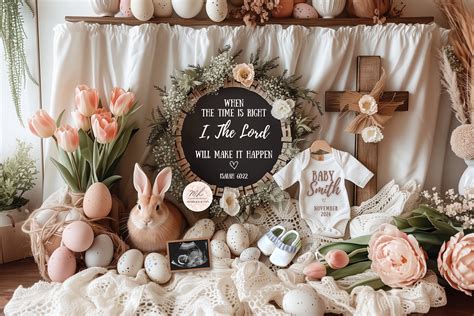 Easter Pregnancy Announcement, Christian Bible Verse, Bunny, Spring ...