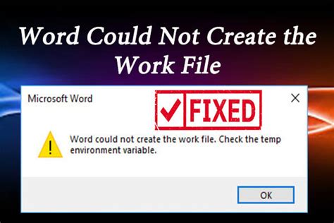Word Could Not Create the Work File 的图像结果
