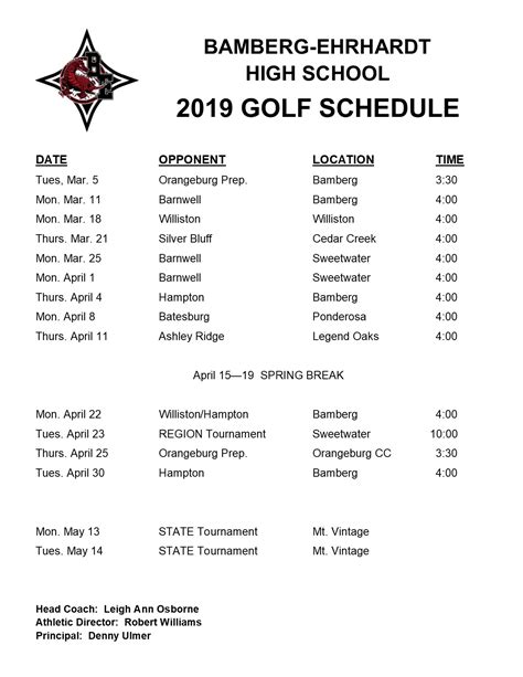 Golf Schedule 的图像结果